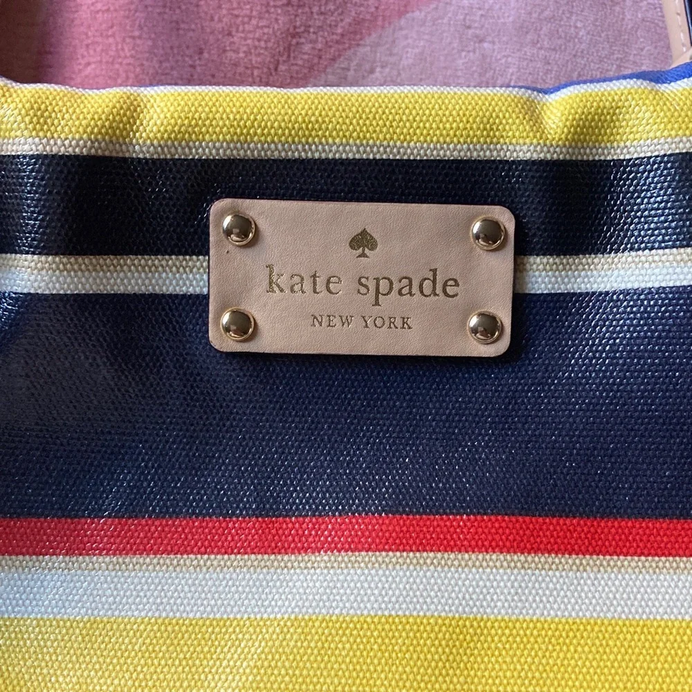 Kate Spade Striped Satchel in Yellow, Blue, and Red - Picture 9 of 13